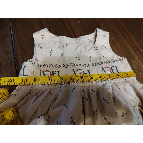 Vintage Handmade Christmas Toddler Dress Noel Santa See Description - Picture 6 of 8
